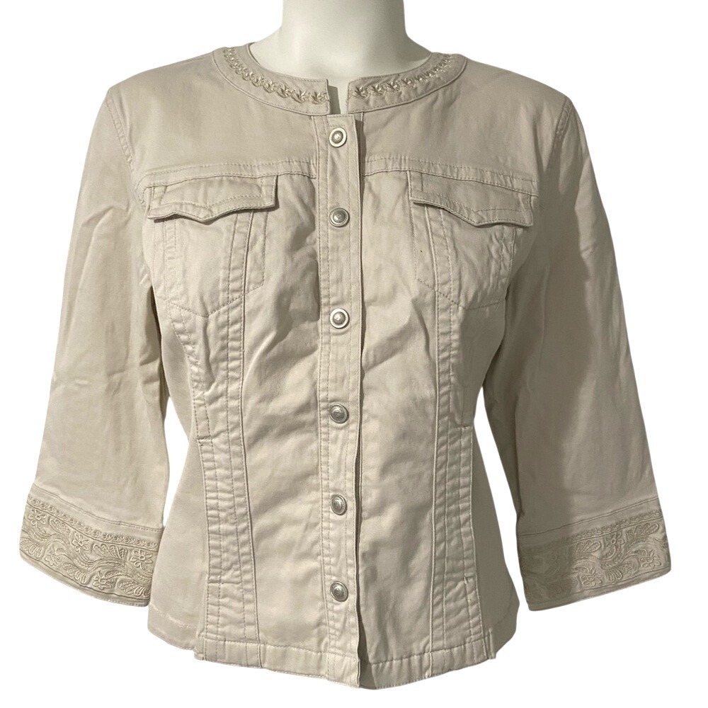 Live a Little ladies jacket size Medium Khaki